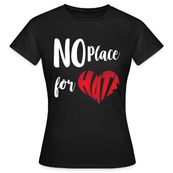 No Place For Hate Stop Hate Anti Hate - Women's T-Shirt - black - Front - AI Model Female 172 dark (172cm)
