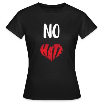Pas de haine Aversion Stop Haine Anti Haine - T-shirt Femme - noir - Devant - AI Model Female 172 dark (172cm)