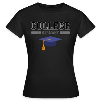 College - Frauen T-Shirt - Schwarz - Vorne - AI Model Female 172 dark (172cm)