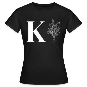 Minimalist flowers - Women's T-Shirt - black - Front - AI Model Female 172 dark (172cm)