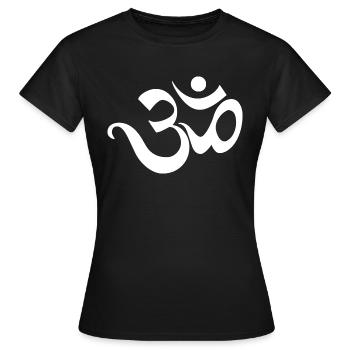 Om Sanskrit Yoga India - Women's T-Shirt - black - Front - AI Model Female 172 dark (172cm)