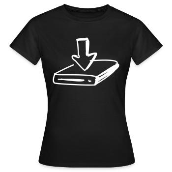 Disque dur avec flèche - T-shirt Femme - noir - Devant - AI Model Female 172 dark (172cm)