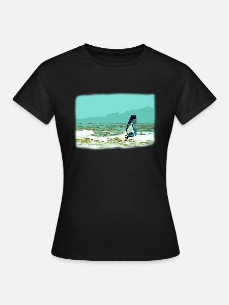 Windsurfer - Frauen T-Shirt - Schwarz
