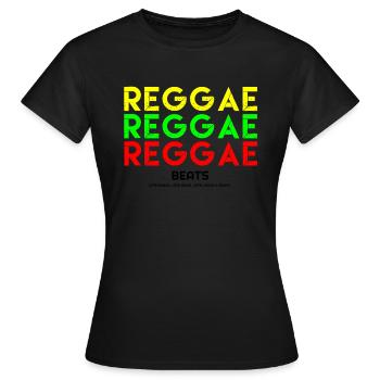 Reggae, J’adore reggae, Reggae Hoodies, Reggae T sh - T-shirt Femme - noir - Devant - AI Model Female 172 dark (172cm)