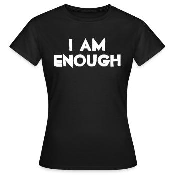 Ich bin genug - Christian Zitat - Frauen T-Shirt - Schwarz - Vorne - AI Model Female 172 dark (172cm)