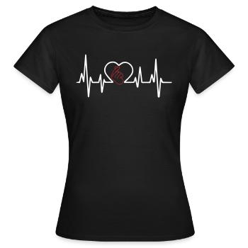 Heartbeat Kpop - Frauen T-Shirt - Schwarz - Vorne - AI Model Female 172 dark (172cm)