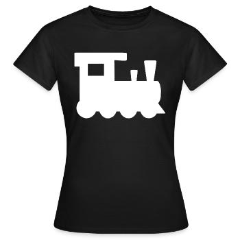 Lokomotive Kinderspielzeug Zug Bahn Verkehr - Frauen T-Shirt - Schwarz - Vorne - AI Model Female 172 dark (172cm)