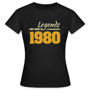 Legende in 1980 geboren - Frauen T-Shirt - Schwarz - Vorne - AI Model Female 172 dark (172cm)