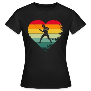 Fechten Retro - Frauen T-Shirt - Schwarz - Vorne - AI Model Female 172 dark (172cm)