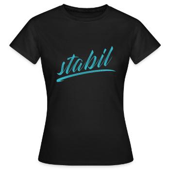stabil - Frauen T-Shirt - Schwarz - Vorne - AI Model Female 172 dark (172cm)
