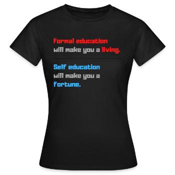 Quotes Educational Quotation - Women's T-Shirt - black - Front - AI Model Female 172 dark (172cm)