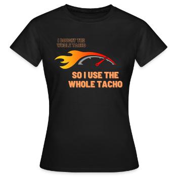 The whole Tacho - Frauen T-Shirt - Schwarz - Vorne - AI Model Female 172 dark (172cm)