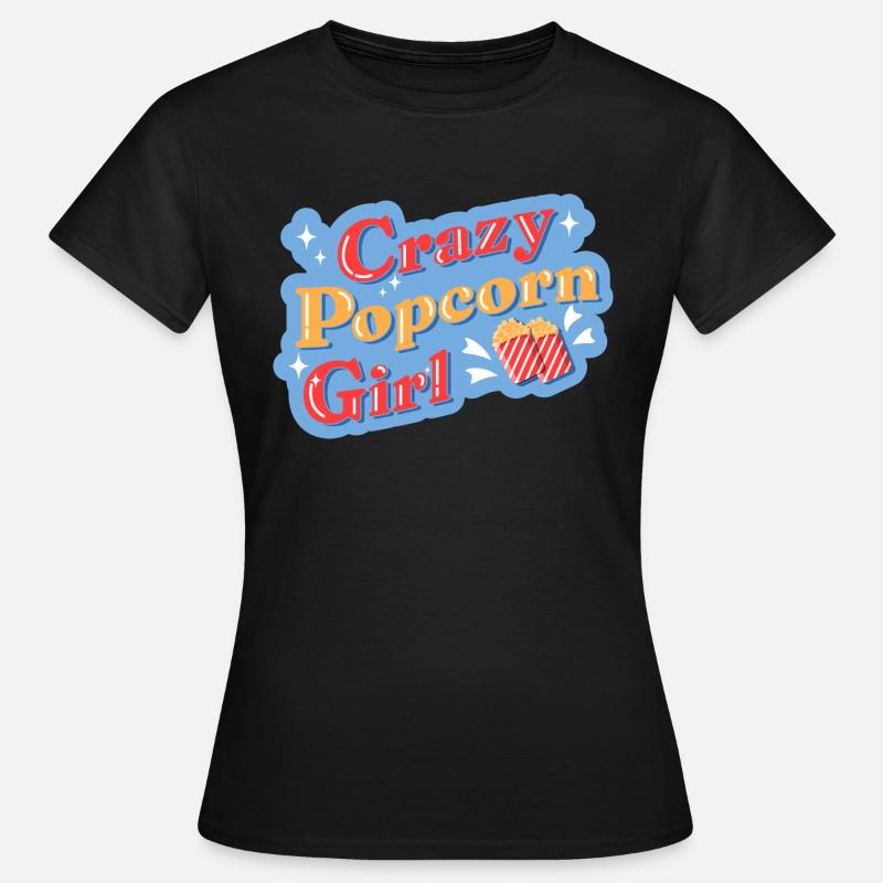 Popcorn - Dame-T-shirt - sort