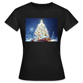 Noël 28 - T-shirt Femme - noir - Devant - AI Model Female 172 dark (172cm)