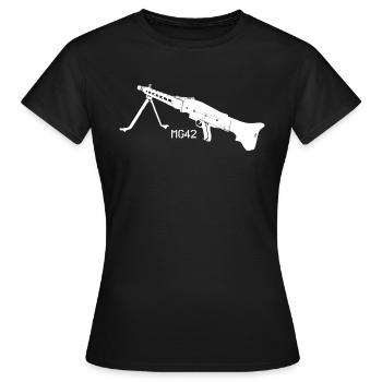 Mitrailleuse MG42 - Arme Seconde Guerre Mondiale - T-shirt Femme - noir - Devant - AI Model Female 172 dark (172cm)