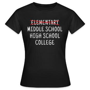Collège élémentaire collège - T-shirt Femme - noir - Devant - AI Model Female 172 dark (172cm)