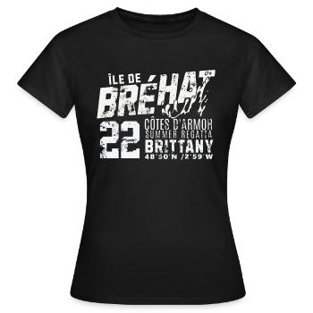 Ile de Brehat cote d armor vintage - T-shirt Femme - noir - Devant - AI Model Female 172 dark (172cm)