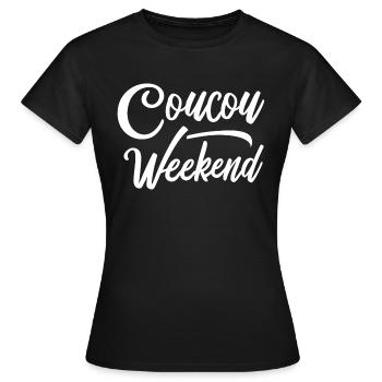 Coucou weekend - T-shirt Femme - noir - Devant - AI Model Female 172 dark (172cm)