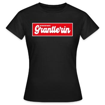 Introvertierte Grantlerin - Frauen T-Shirt - Schwarz - Vorne - AI Model Female 172 dark (172cm)