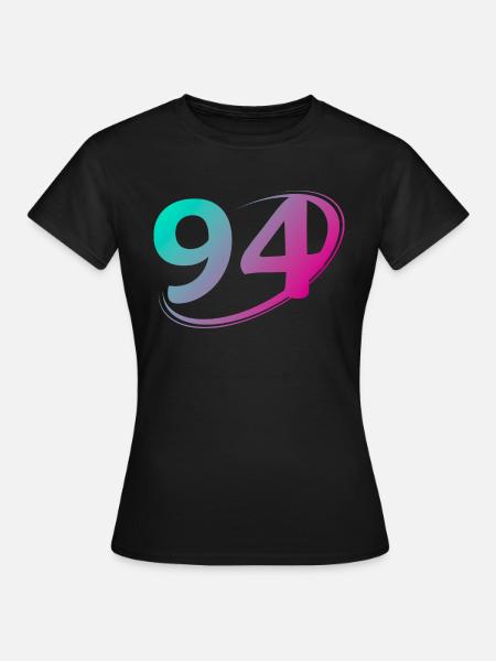 Nummer 94 mehrfarbig - Frauen T-Shirt - Schwarz