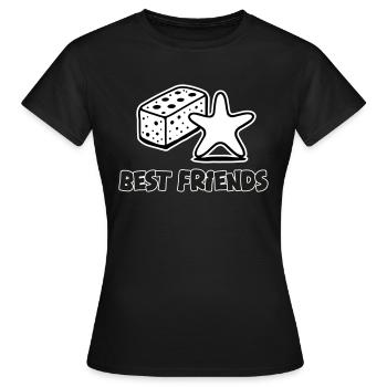 Schwamm und Seestern - Best Friends Design - Frauen T-Shirt - Schwarz - Vorne - AI Model Female 172 dark (172cm)