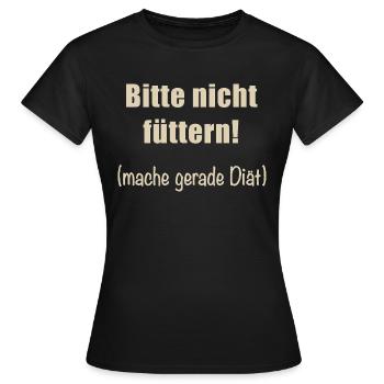 Please do not feed them! - Women's T-Shirt - black - Front - AI Model Female 172 dark (172cm)