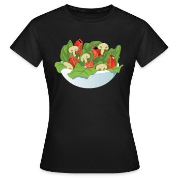 Salat - Frauen T-Shirt - Schwarz - Vorne - AI Model Female 172 dark (172cm)