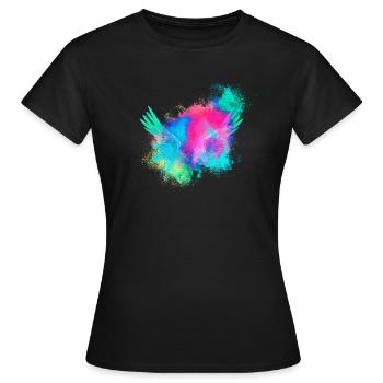 Flügel Engel farbenfroh - Frauen T-Shirt - Schwarz - Vorne - AI Model Female 172 dark (172cm)