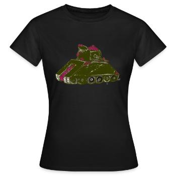 Tanks Flowers War Peace Peace - Women's T-Shirt - black - Front - AI Model Female 172 dark (172cm)