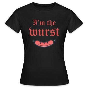 Je suis la saucisse Je suis la pire saucisse - T-shirt Femme - noir - Devant - AI Model Female 172 dark (172cm)