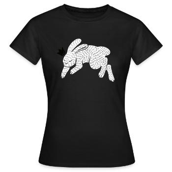 Lapin Prince Blanc - T-shirt Femme - noir - Devant - AI Model Female 172 dark (172cm)
