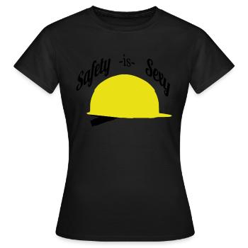 Safety is sexy helmet - Women's T-Shirt - black - Front - AI Model Female 172 dark (172cm)
