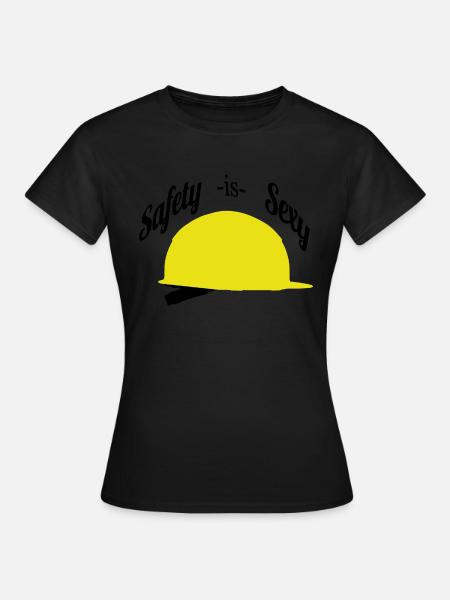 Safety is Sexy Helm - Frauen T-Shirt - Schwarz