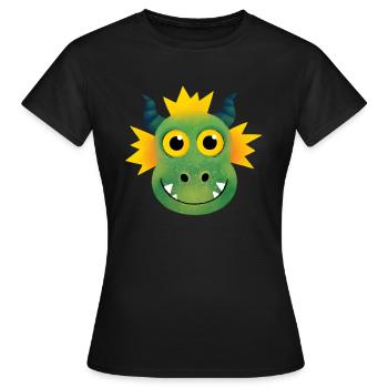Kind Dragon Corona - T-shirt Femme - noir - Devant - AI Model Female 172 dark (172cm)