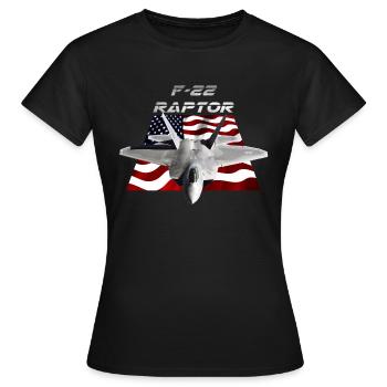 F-22 Raptor Jet - T-shirt Femme - noir - Devant - AI Model Female 172 dark (172cm)