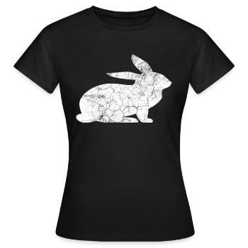Suis le lapin blanc - T-shirt Femme - noir - Devant - AI Model Female 172 dark (172cm)