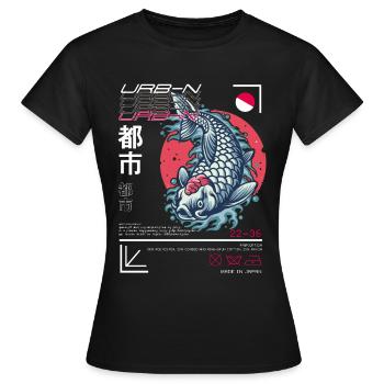 Japanese Art Style Koi Fish - Women's T-Shirt - black - Front - AI Model Female 172 dark (172cm)