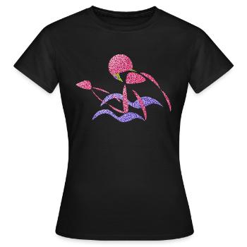 Nageur, brasse. Brasse. nager, nager - T-shirt Femme - noir - Devant - AI Model Female 172 dark (172cm)