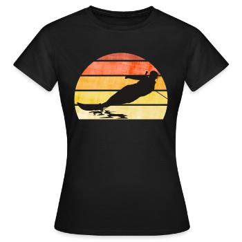Ski nautique - T-shirt Femme - noir - Devant - AI Model Female 172 dark (172cm)