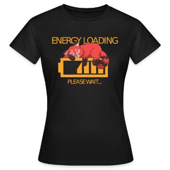Low energy red panda sleeping comic - Women's T-Shirt - black - Front - AI Model Female 172 dark (172cm)