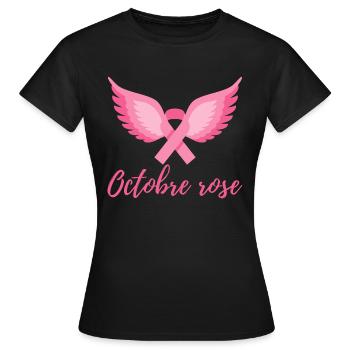 Octobre rose Lutte contre le cancer du sein - T-shirt Femme - noir - Devant - AI Model Female 172 dark (172cm)