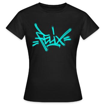 Felix Graffiti Name - Women's T-Shirt - black - Front - AI Model Female 172 dark (172cm)