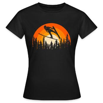 Sauteur à ski Saut à ski - T-shirt Femme - noir - Devant - AI Model Female 172 dark (172cm)