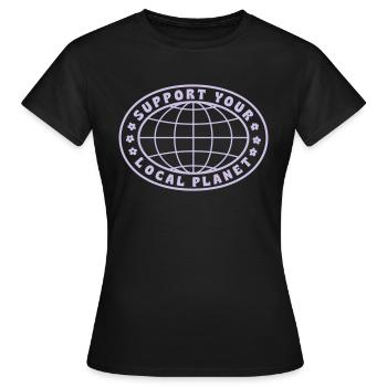 SOUTENEZ VOTRE PLANÈTE LOCALE - T-shirt Femme - noir - Devant - AI Model Female 172 dark (172cm)