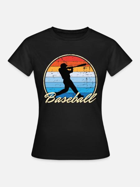 Joueur de baseball De baseball Vintage Retro Cadeau - T-shirt Femme - noir