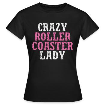 Roller Coaster Amusement Park Amusement Park - Women's T-Shirt - black - Front - AI Model Female 172 dark (172cm)