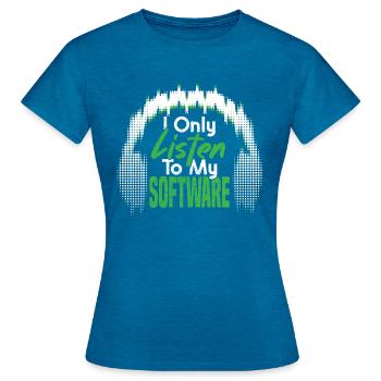 Programmer Coder Software Developer - Women's T-Shirt - antique blue sapphire heather - Front - AI Model Female 172 dark (172cm)