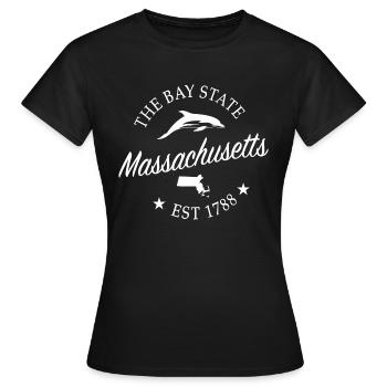 Massachusetts - Frauen T-Shirt - Schwarz - Vorne - AI Model Female 172 dark (172cm)