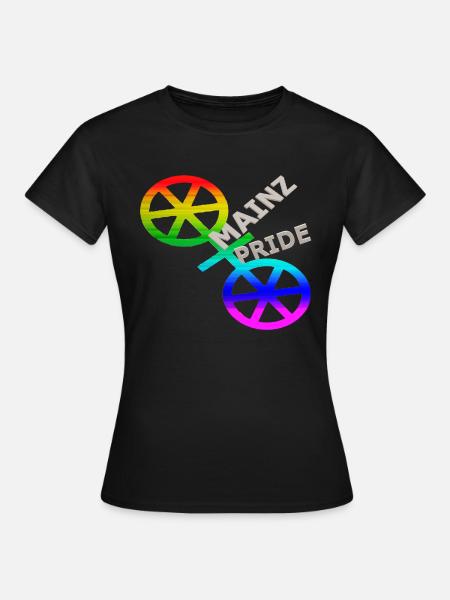 CSD Mainz Gay Pride coat of arms six-spoke wheels - Women's T-Shirt - black