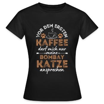 Café Bombay Cat - T-shirt Femme - noir - Devant - AI Model Female 172 dark (172cm)